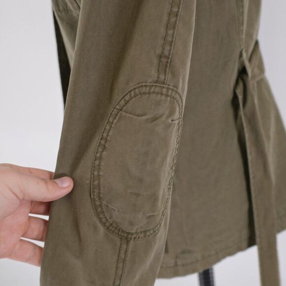 Banana Republic Green Small Polyester Pocket Mock Neck Belted Jacket Lined - Picture 5 of 16